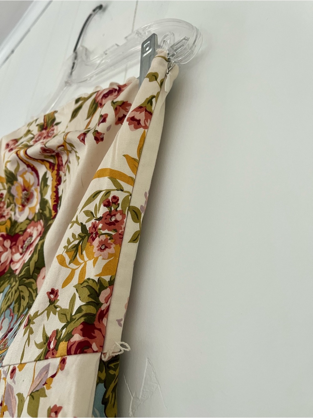 Moda International Floral Print Strapless Midi Fit Flare Dress Sz 8 CottageCore - Picture 14 of 16